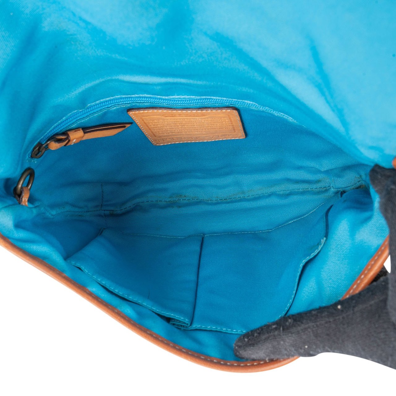 Coach Coach Monogram Signature Stripe Saddle Crossbody Bag Divers