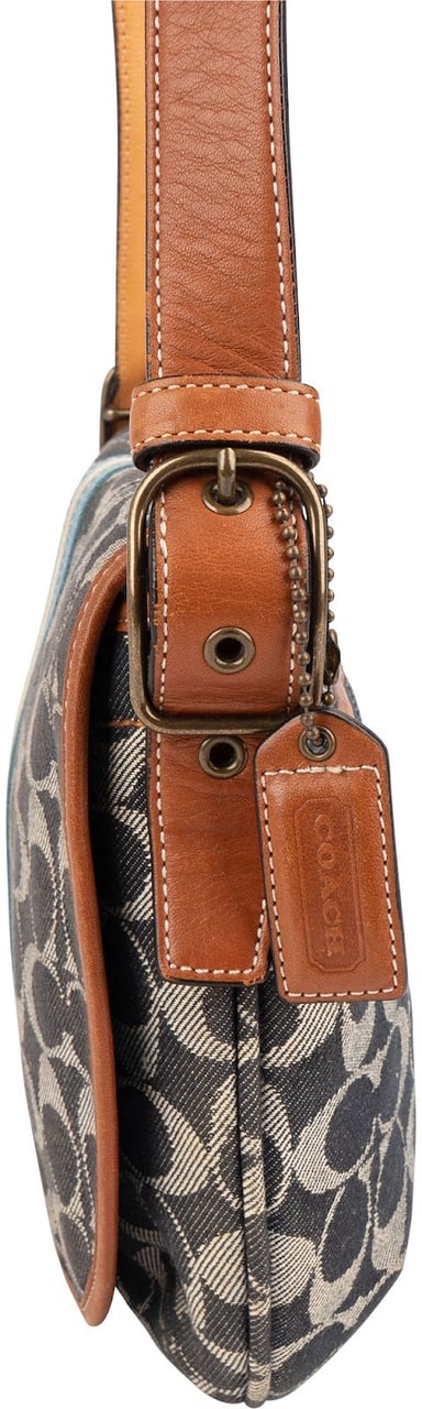 Coach Coach Monogram Signature Stripe Saddle Crossbody Bag Divers