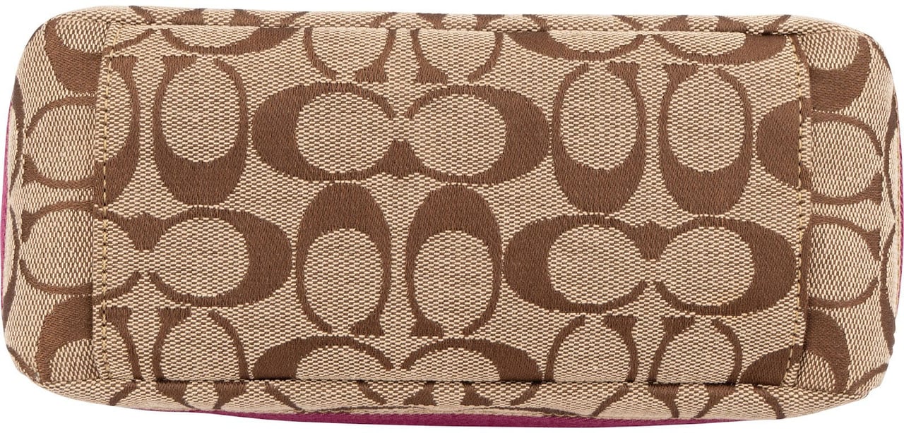 Coach Coach Monogram Signature Demi Pouch Handbag Bruin