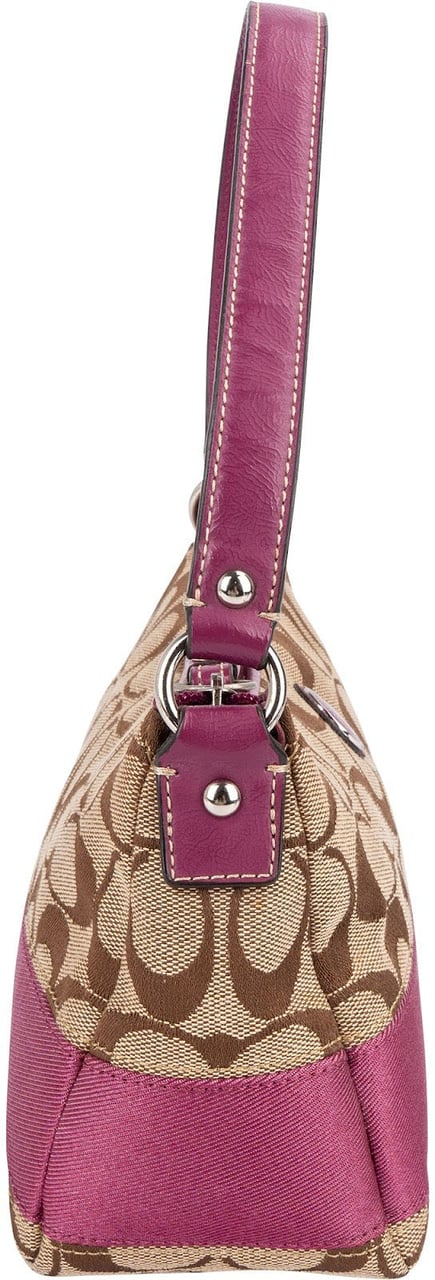 Coach Coach Monogram Signature Demi Pouch Handbag Bruin