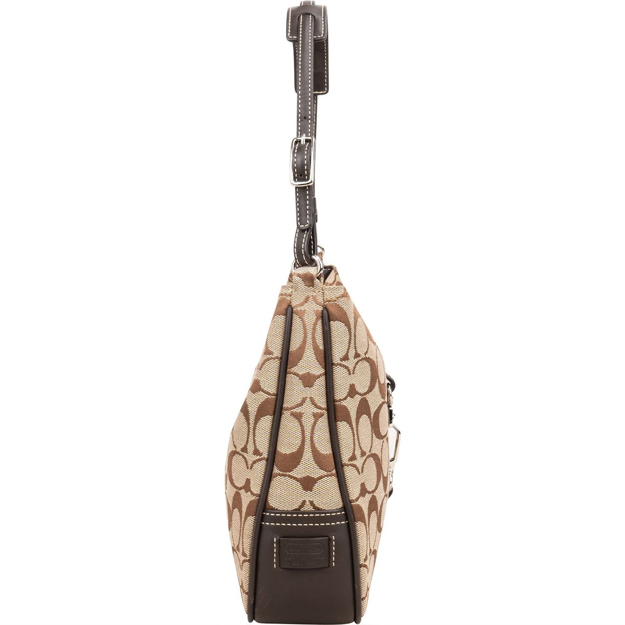 Coach Coach Monogram Signature Canvas Soho Hobo Shoulder Bag Bruin