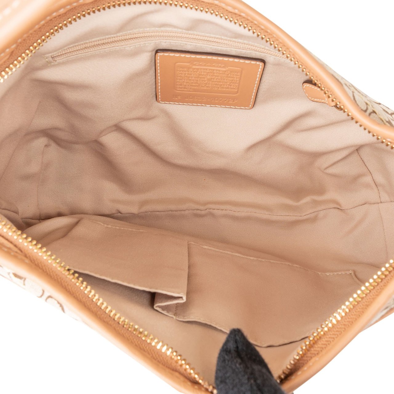 Coach Coach Monogram Signature Pleated Hobo Shoulder Bag Bruin