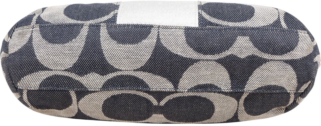Coach Monogram Denim Signature Stripe Shoulder Bag Blauw