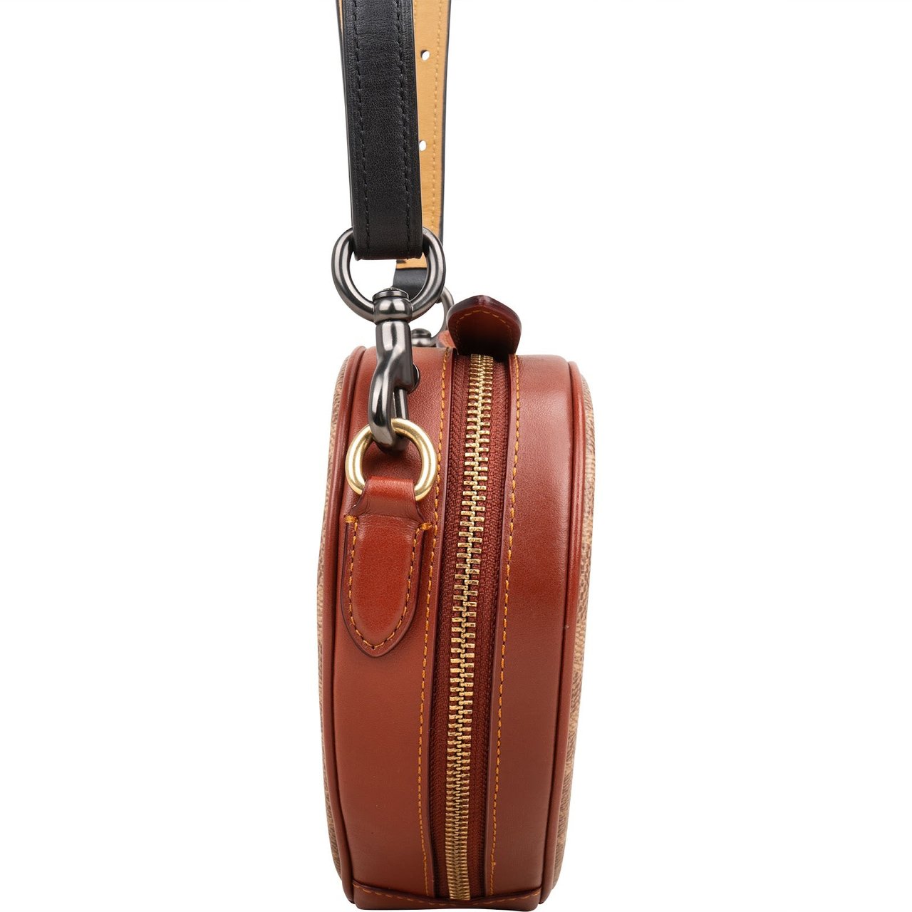 Coach Monogram Signature Canvas Heart Crossbody Bag Bruin