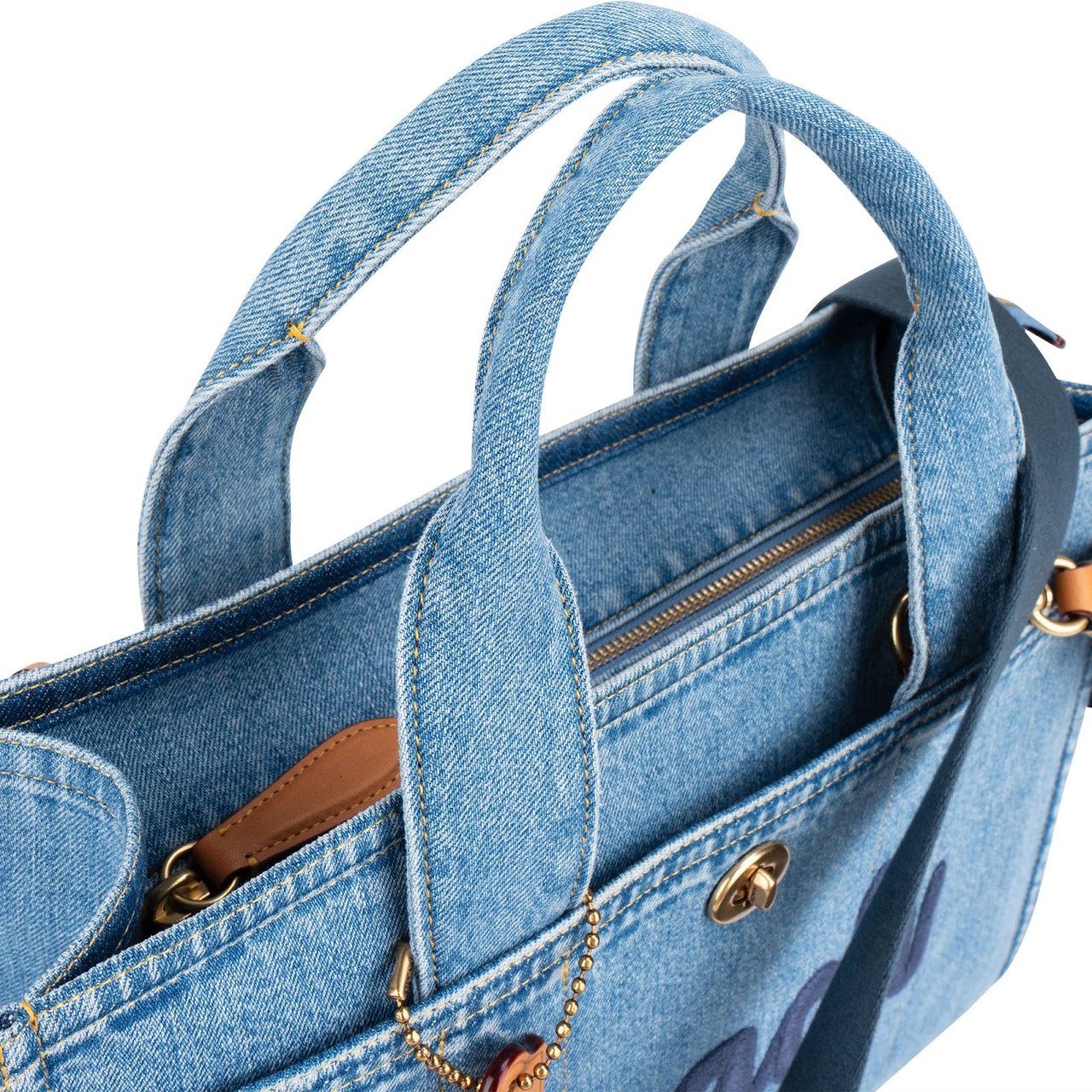 Coach Denim Cargo Tote Handbag Blauw