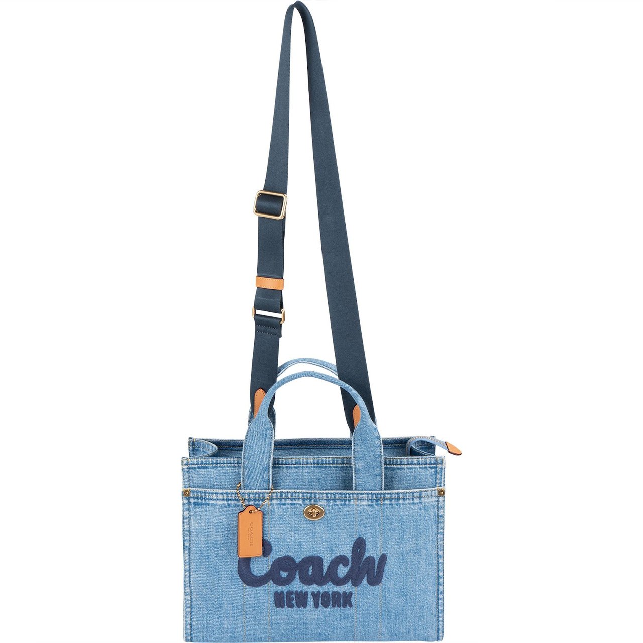 Coach Coach Denim Cargo Tote Handbag Blauw