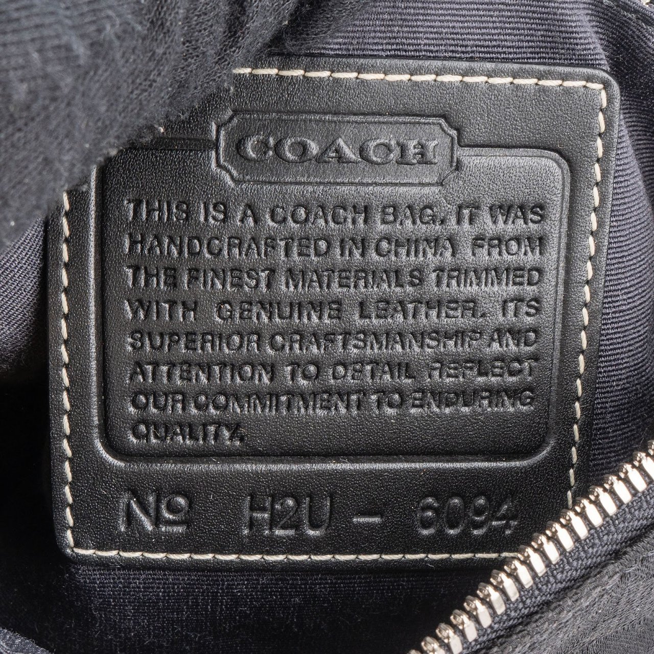 Coach Black Signature Monogram Pochette Handbag Zwart