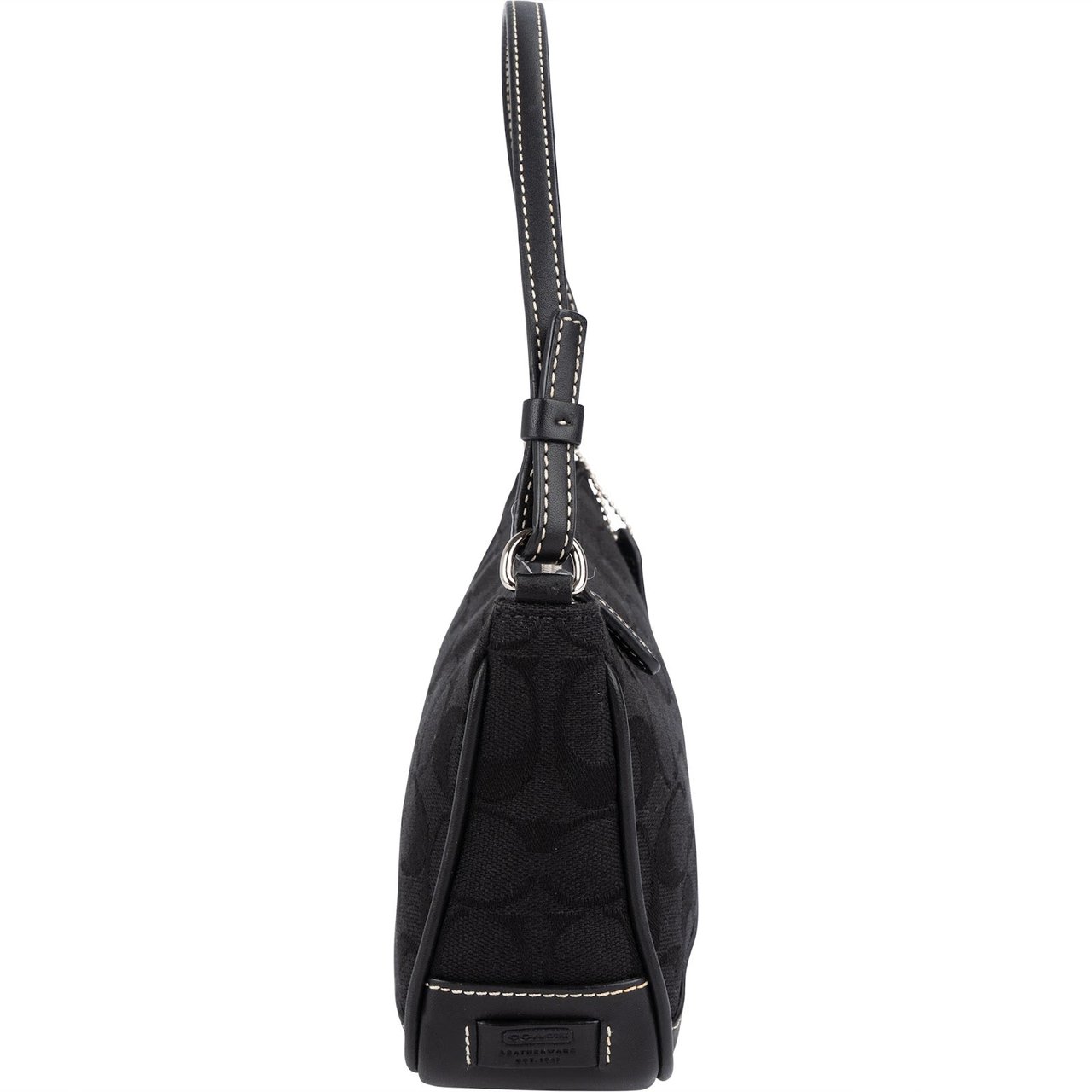 Coach Black Signature Monogram Pochette Handbag Zwart
