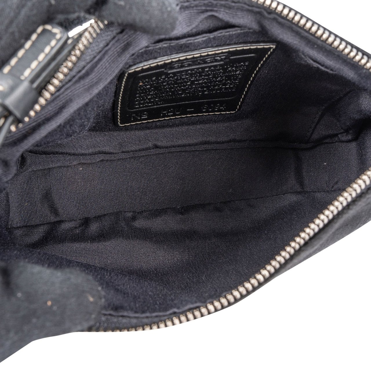 Coach Black Signature Monogram Pochette Handbag Zwart
