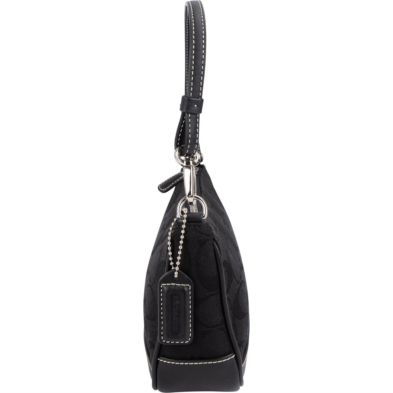Coach Black Signature Monogram Pochette Handbag Zwart