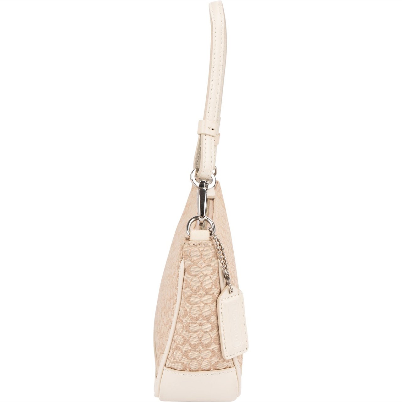 Coach Mini Signature Monogram Pochette Handbag Beige
