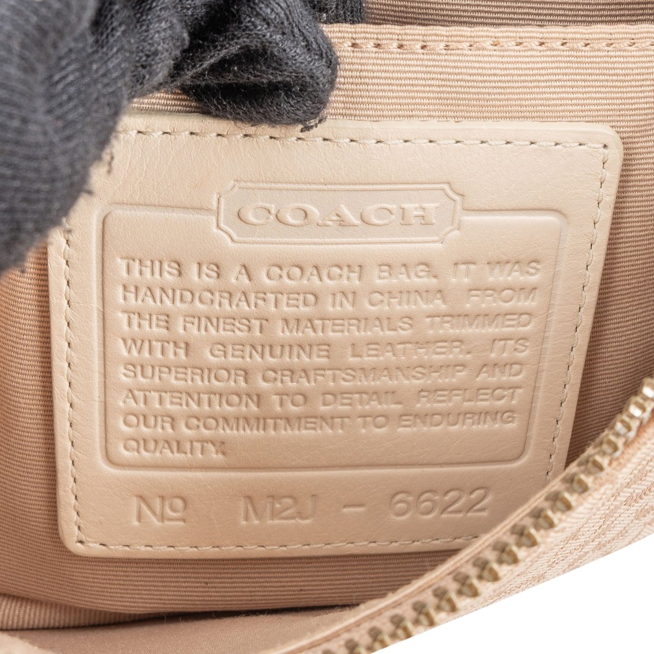 Coach Mini Signature Monogram Pochette Handbag Beige