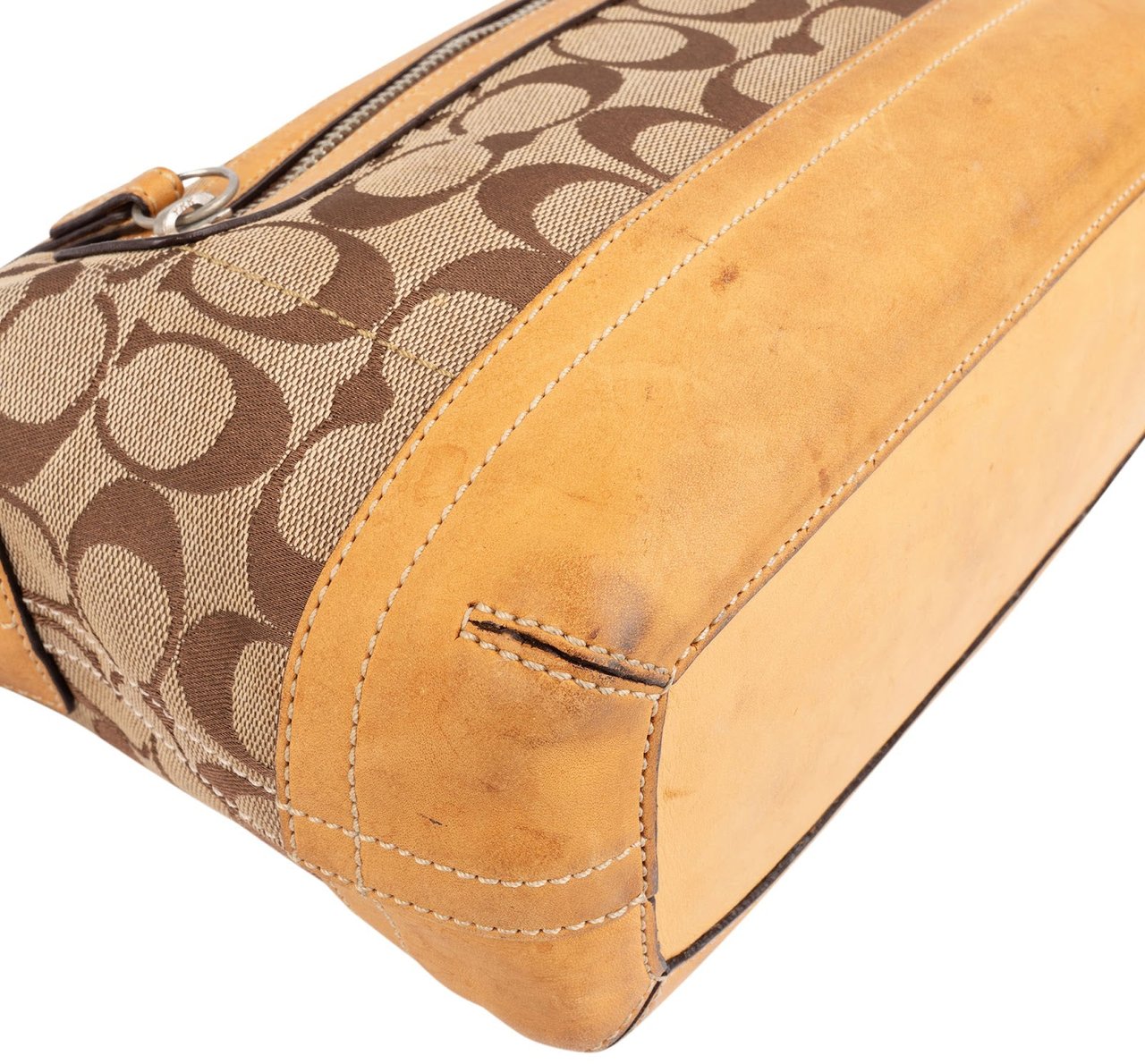 Coach Coach Monogram Signature Pouch Shoulder Bag Bruin