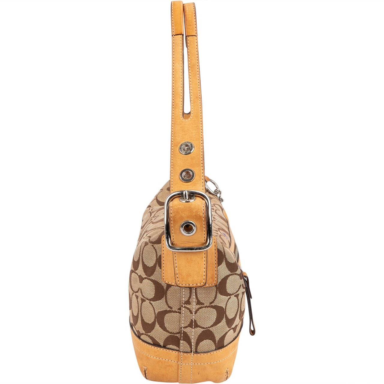 Coach Coach Monogram Signature Pouch Shoulder Bag Bruin