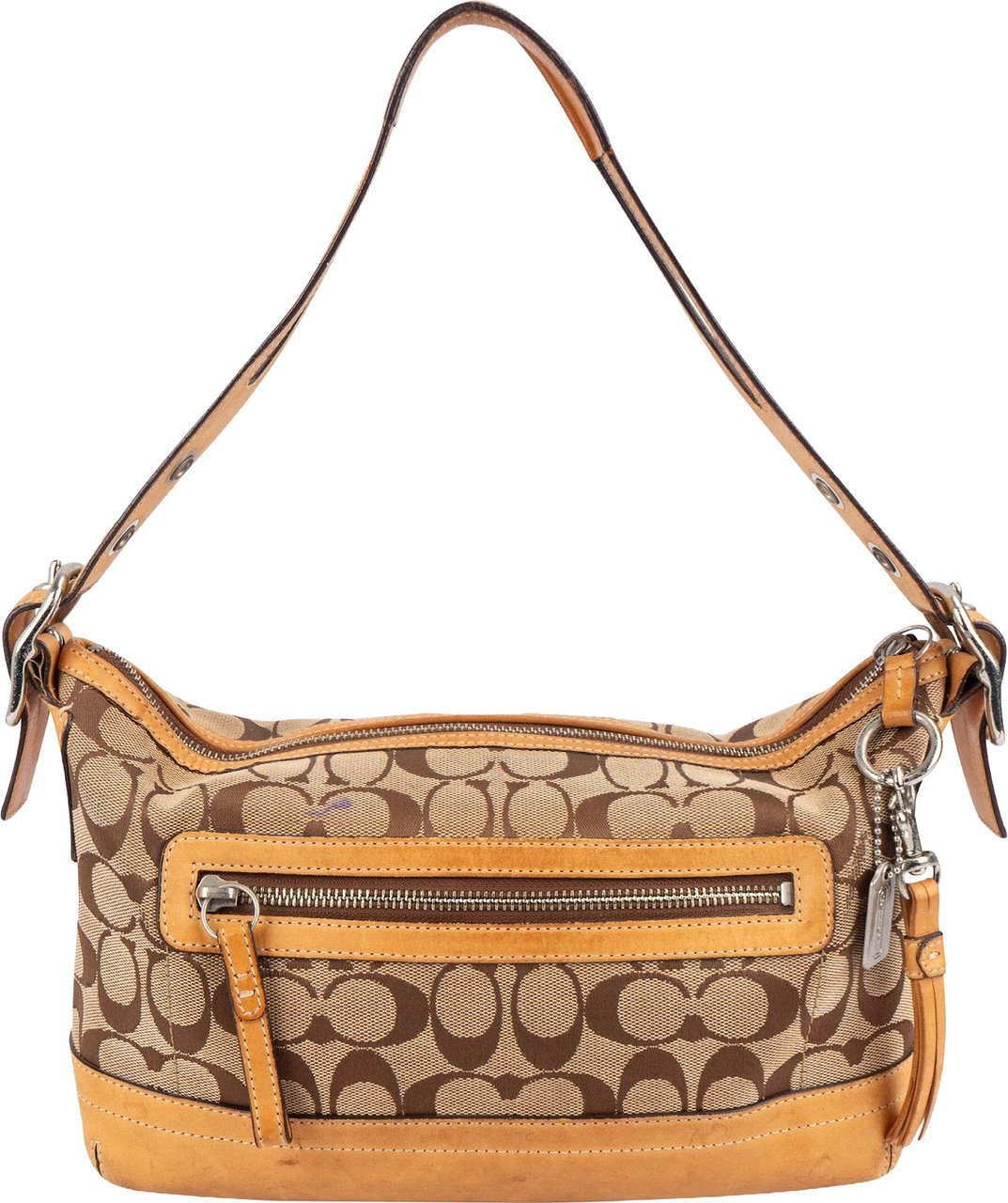 Coach Coach Monogram Signature Pouch Shoulder Bag Bruin