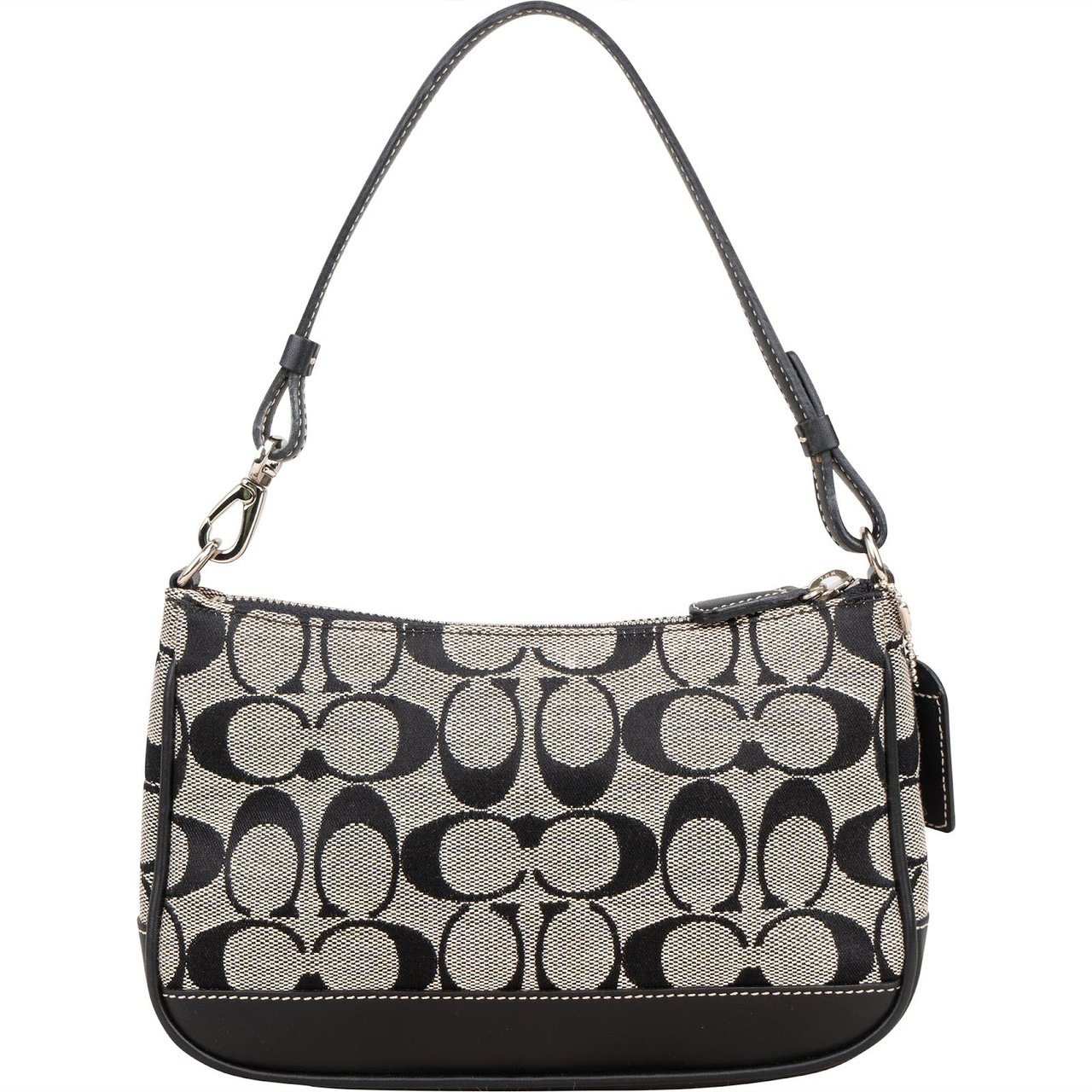 Coach Coach Signature Monogram Pochette Handbag Zwart