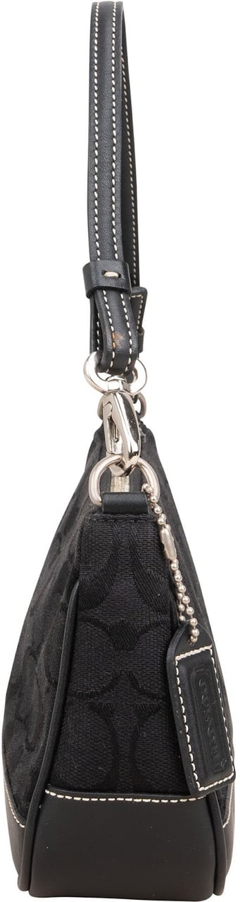 Coach Black Signature Monogram Pochette Handbag Zwart