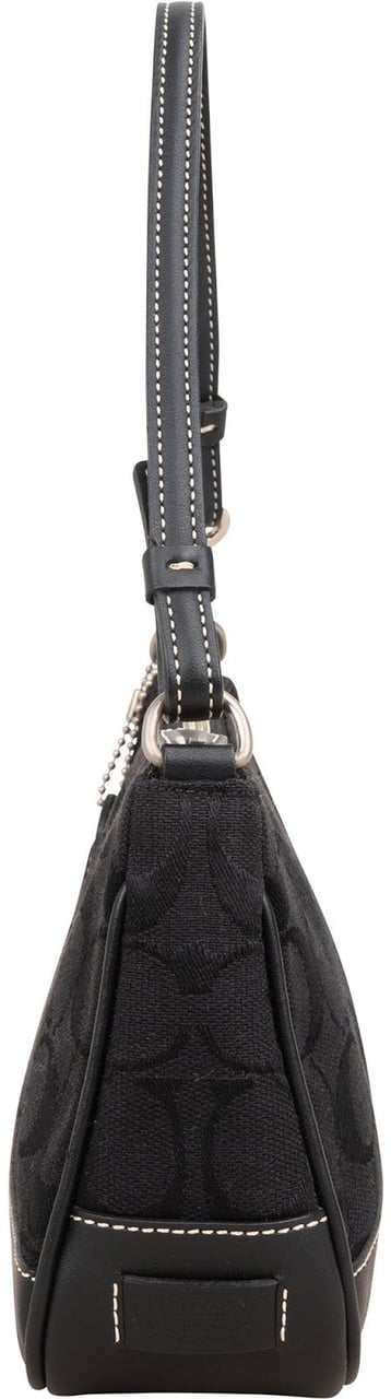 Coach Black Signature Monogram Pochette Handbag Zwart