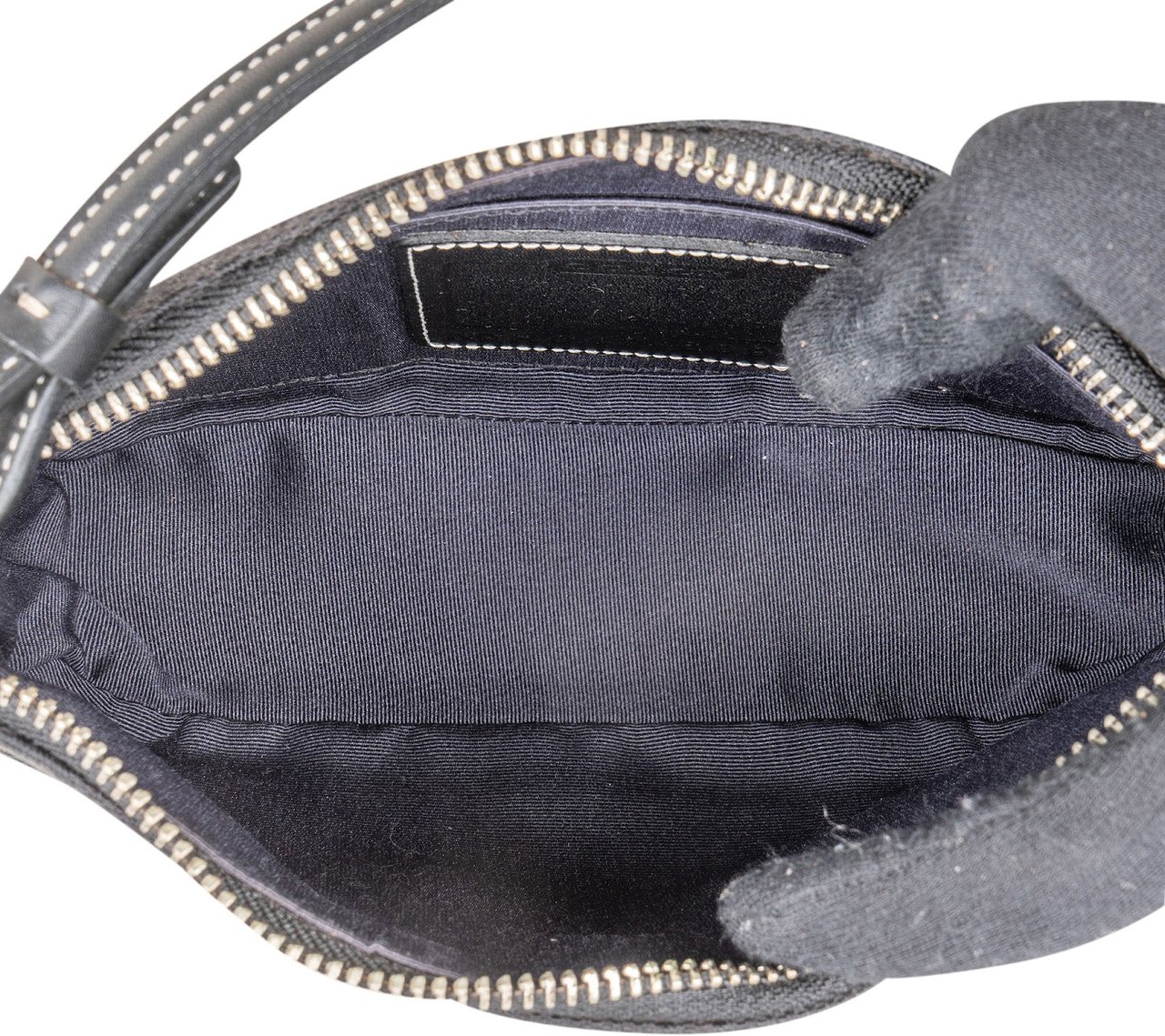 Coach Black Signature Monogram Pochette Handbag Zwart