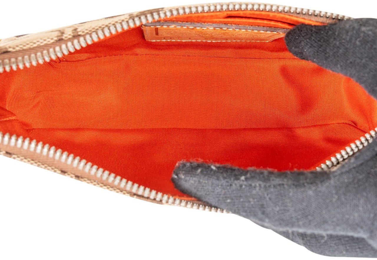 Coach Coach Signature Monogram Pochette Handbag Bruin