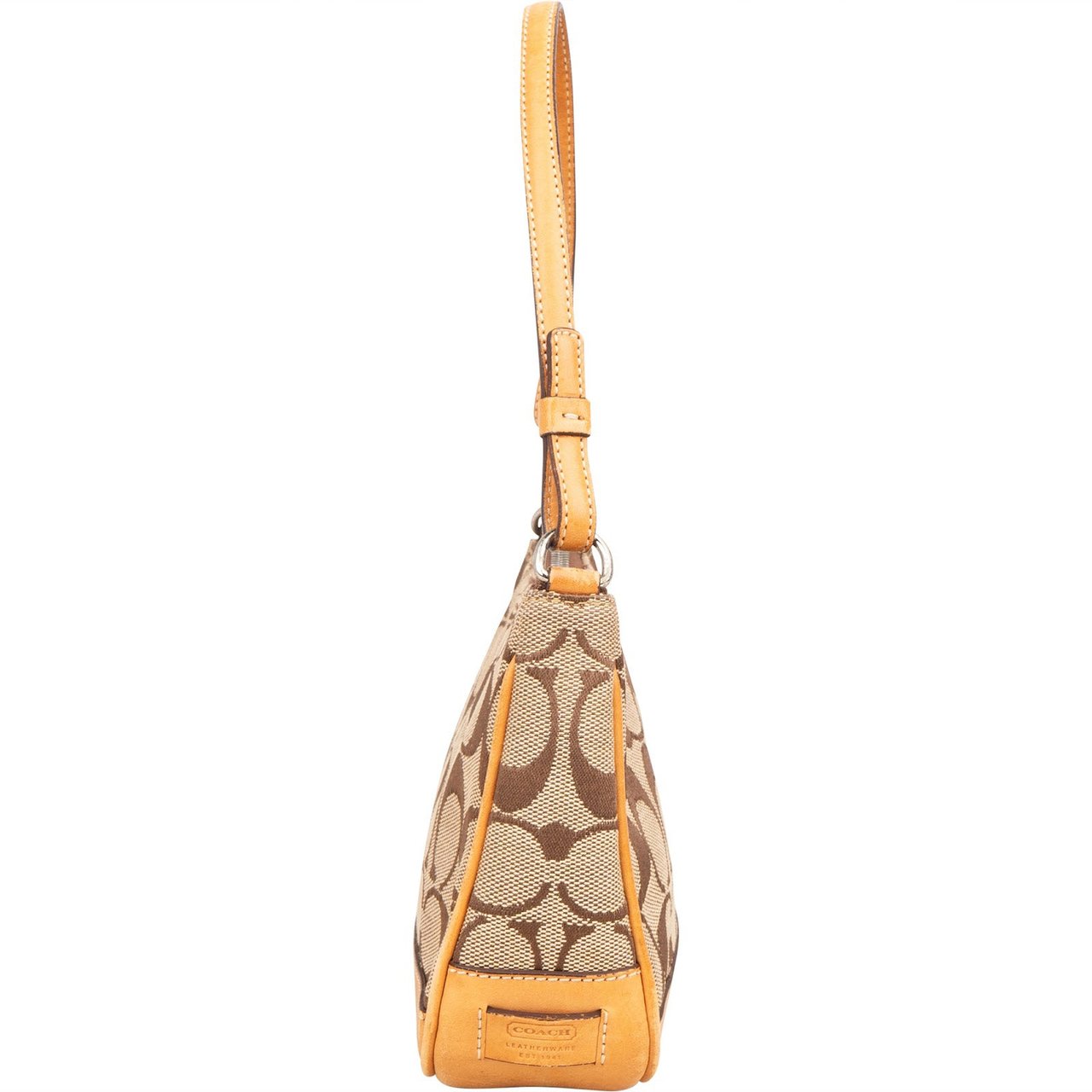 Coach Coach Signature Monogram Pochette Handbag Bruin