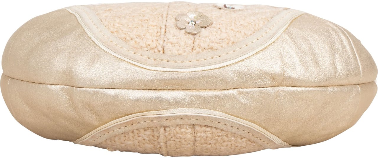 Coach Boucle Floral Applique Hobo Shoulder Bag Beige