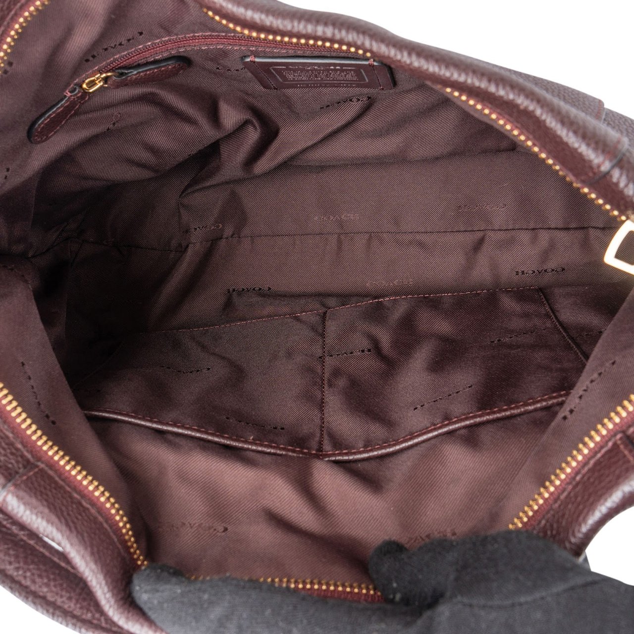 Coach Pebbled Leather Hadley Hobo Shoulder Bag Bruin