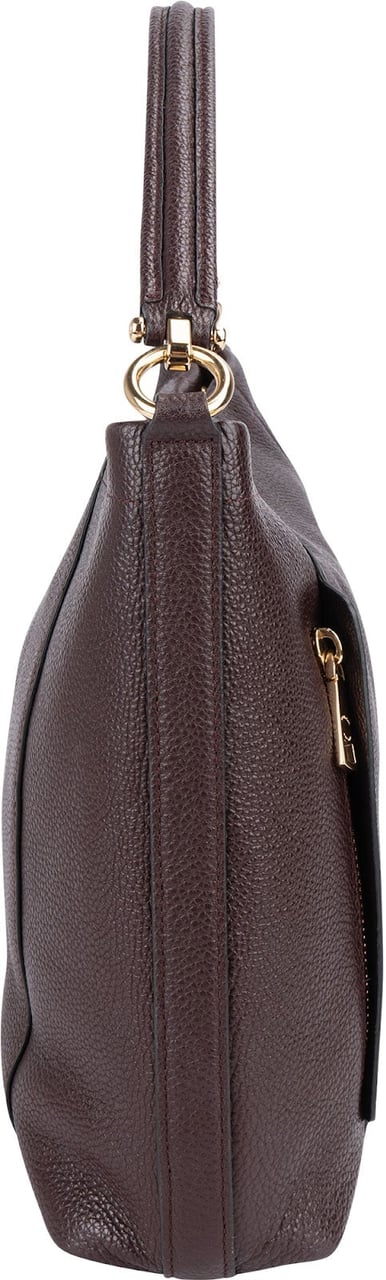 Coach Pebbled Leather Hadley Hobo Shoulder Bag Bruin
