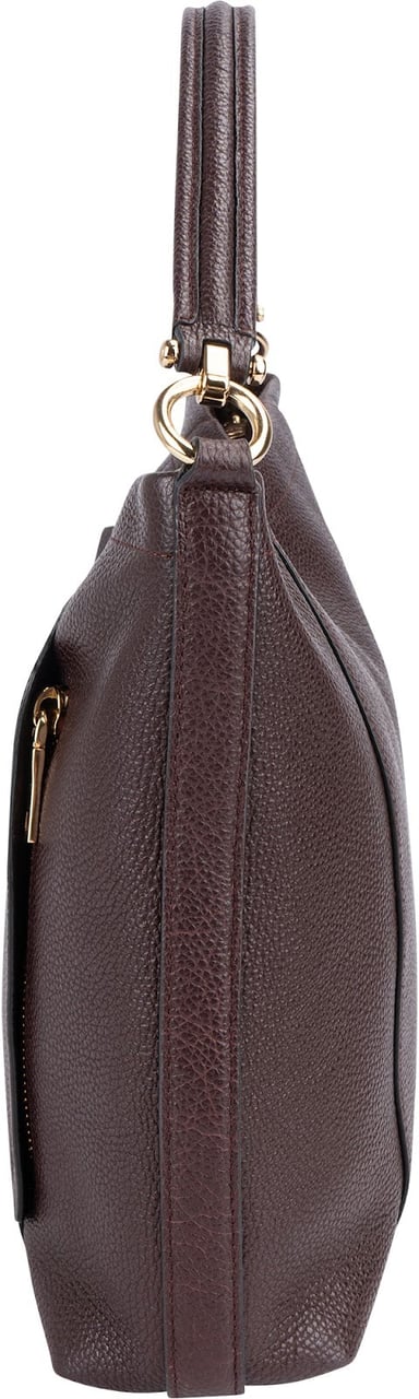 Coach Pebbled Leather Hadley Hobo Shoulder Bag Bruin