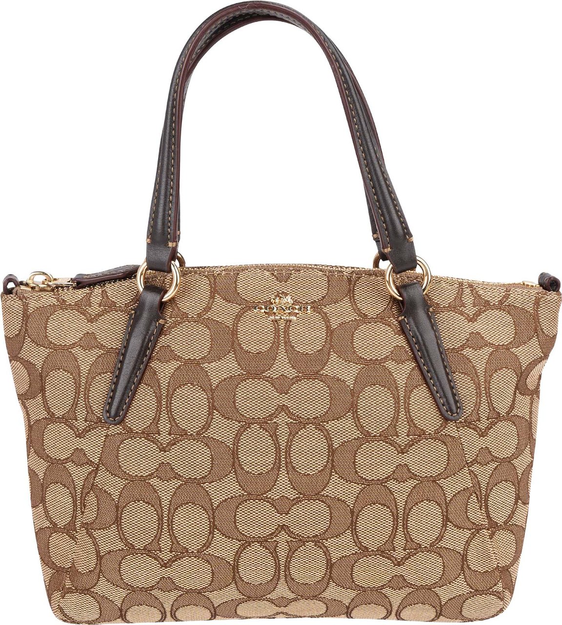 Coach Coach Monogram Signature Gallery Mini Handbag Bruin