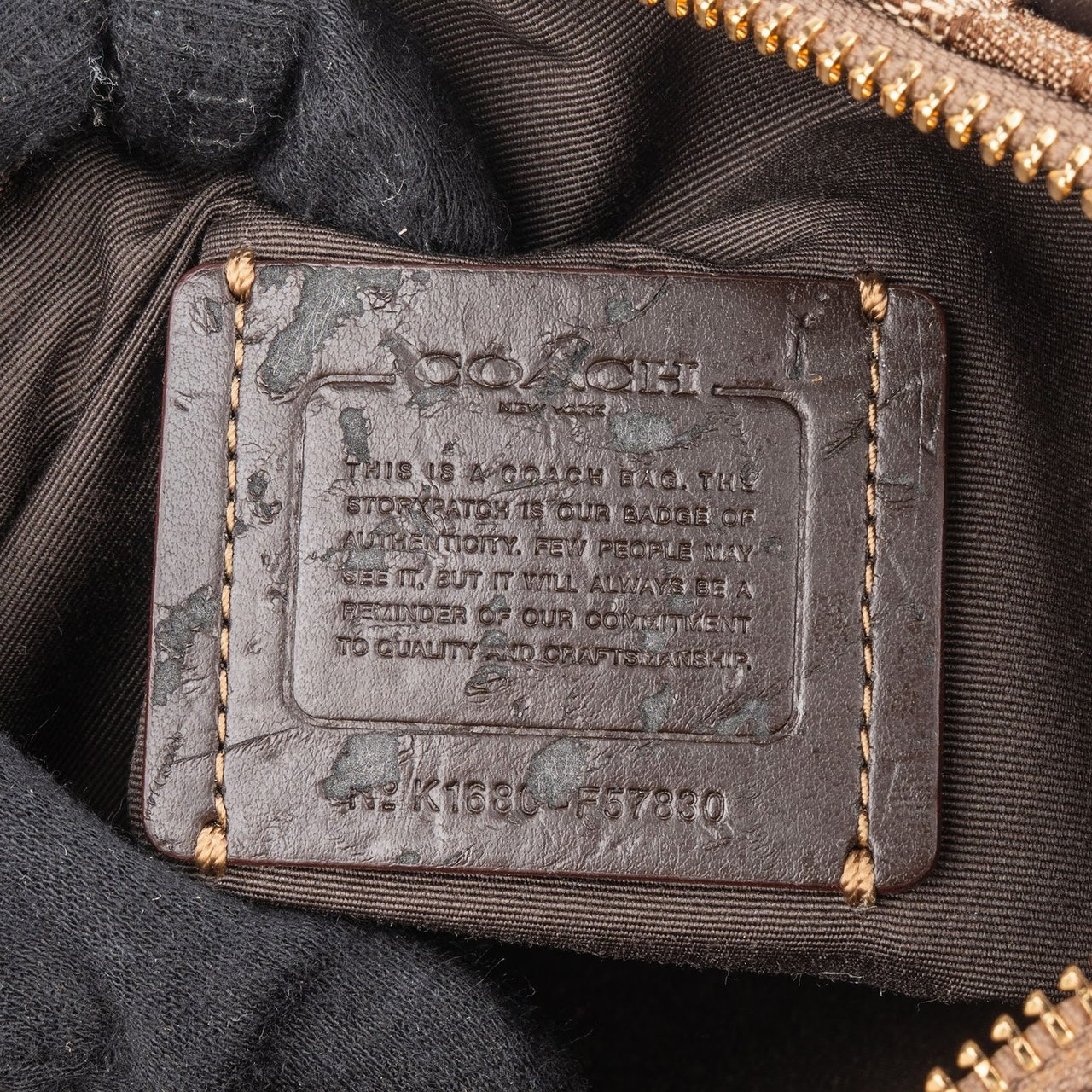 Coach Coach Monogram Signature Gallery Mini Handbag Bruin