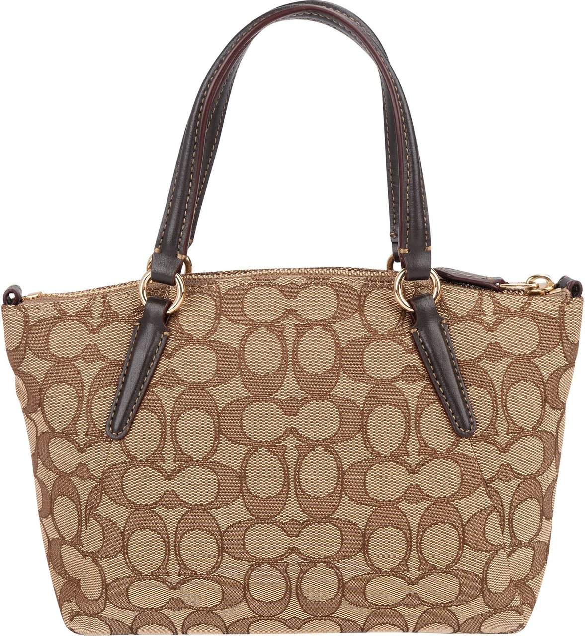 Coach Coach Monogram Signature Gallery Mini Handbag Bruin