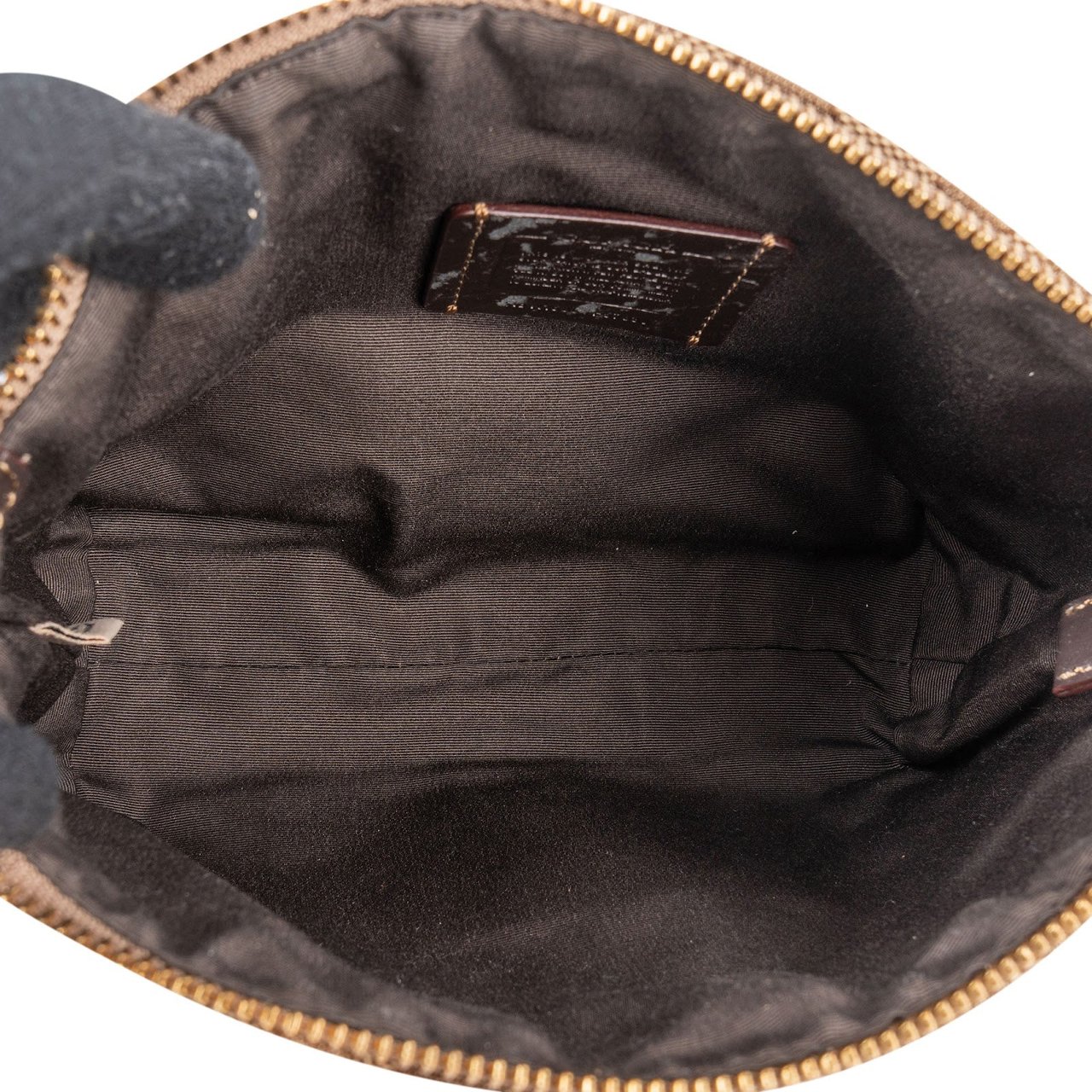 Coach Coach Monogram Signature Gallery Mini Handbag Bruin