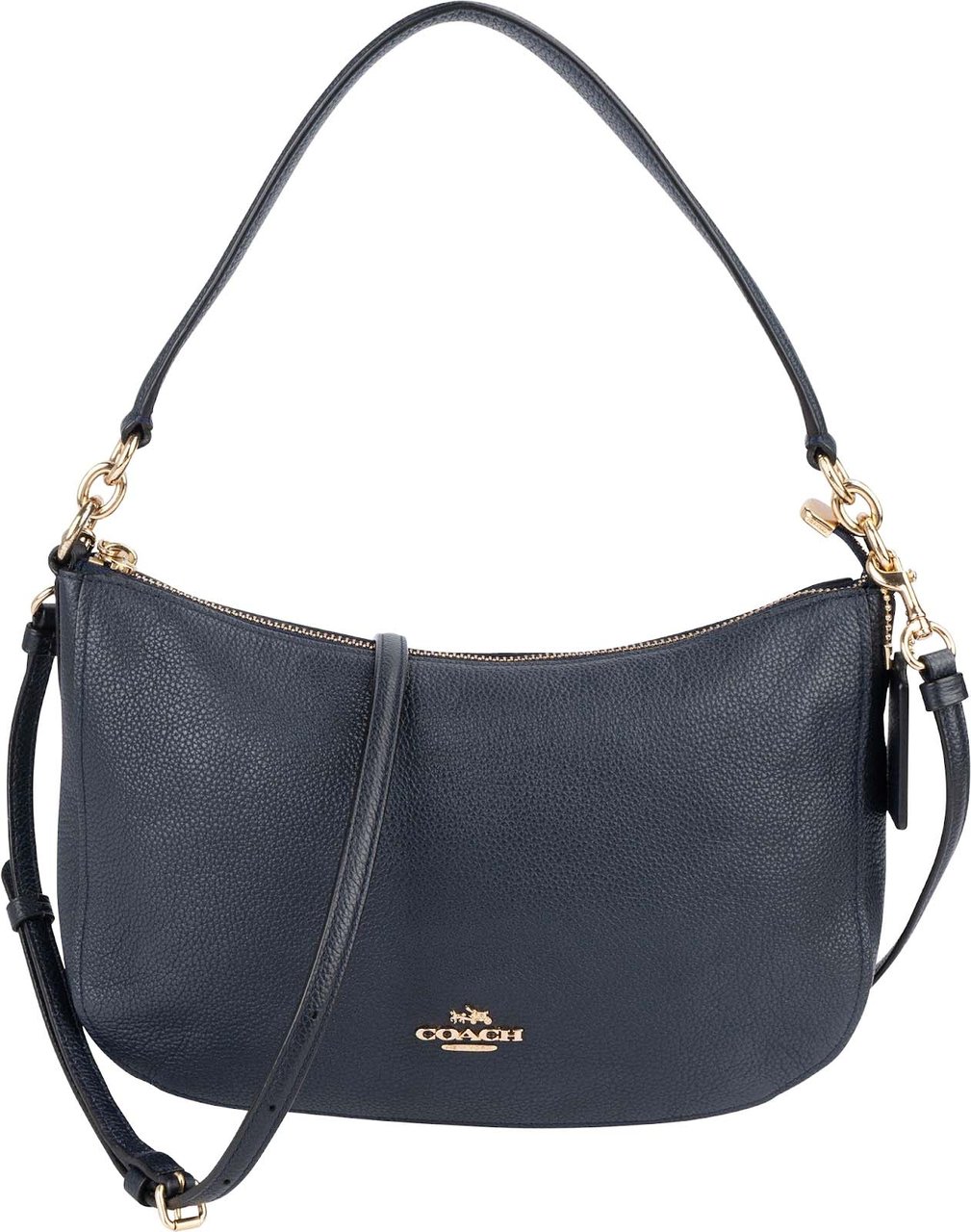 Coach Coach Pebbled Leather Small Mia Shoulder Bag Navy