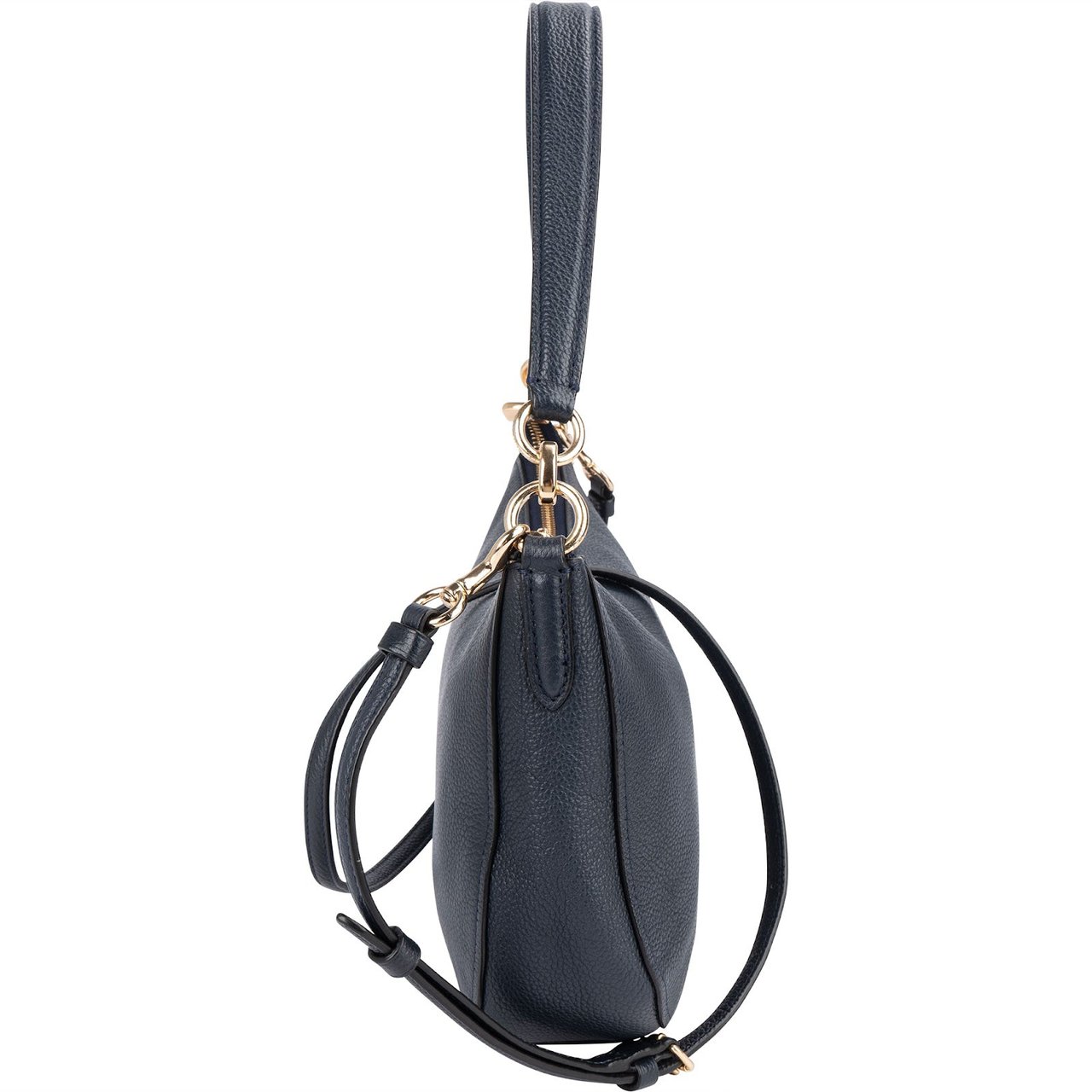 Coach Coach Pebbled Leather Small Mia Shoulder Bag Navy