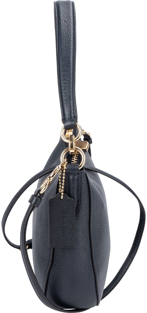 Coach Coach Pebbled Leather Small Mia Shoulder Bag Navy