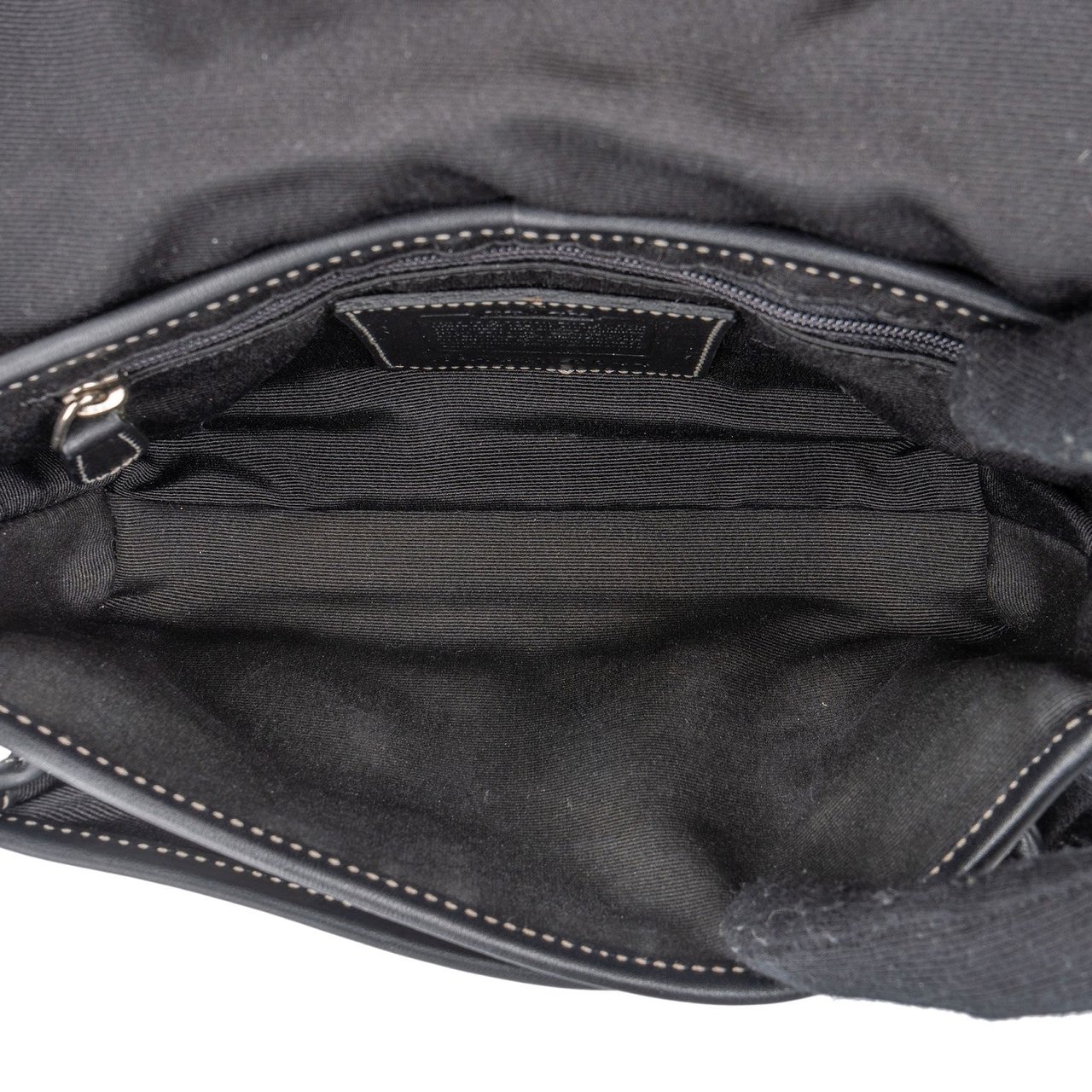 Coach Monogram Signature Double Buckle Flap Mini Crossbody Bag Zwart