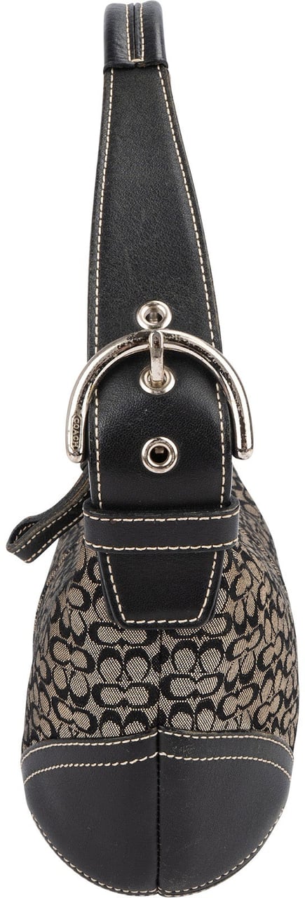 Coach Coach Mini Monogram Signature Small Pouch Shoulder Bag Zwart
