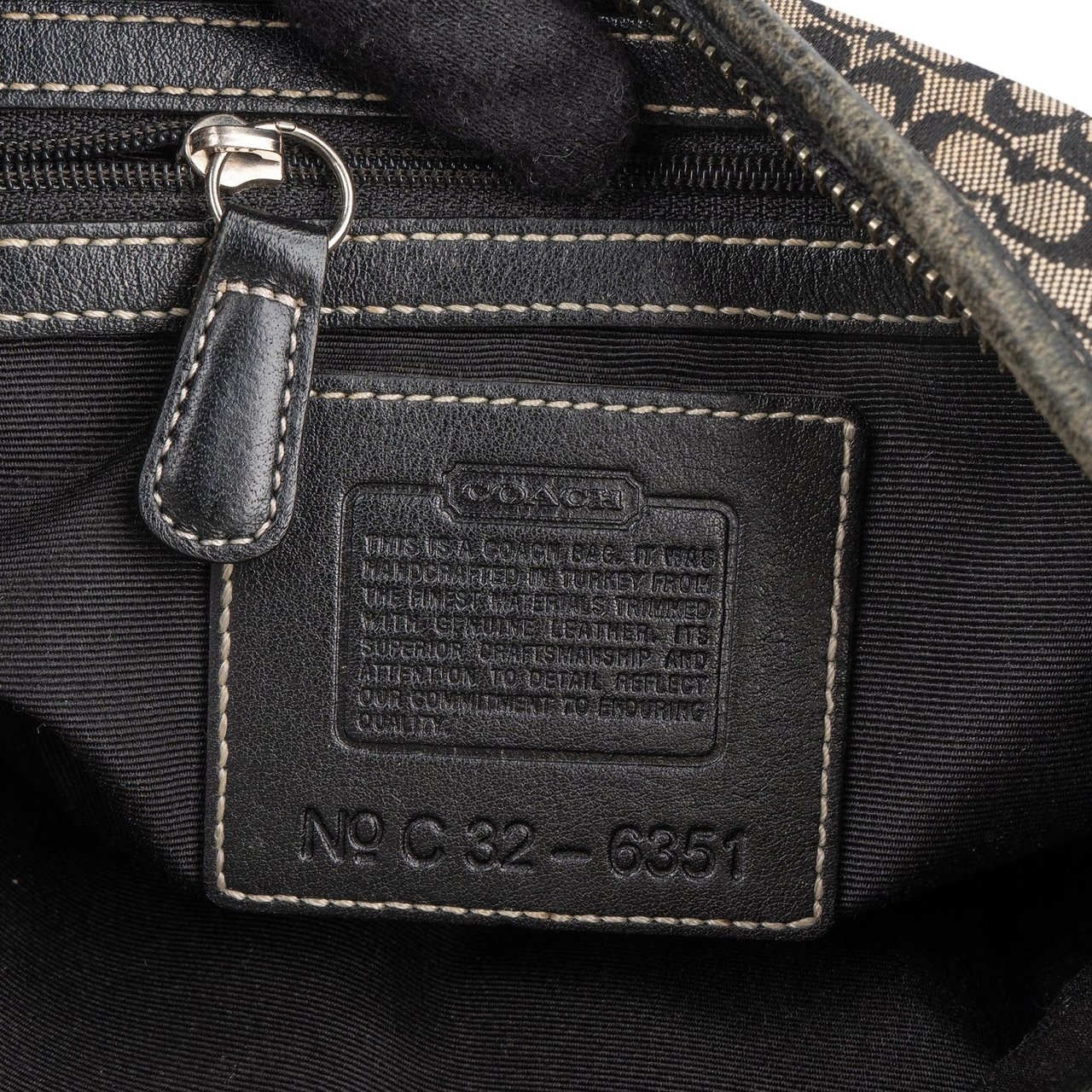 Coach Coach Mini Monogram Signature Small Pouch Shoulder Bag Zwart