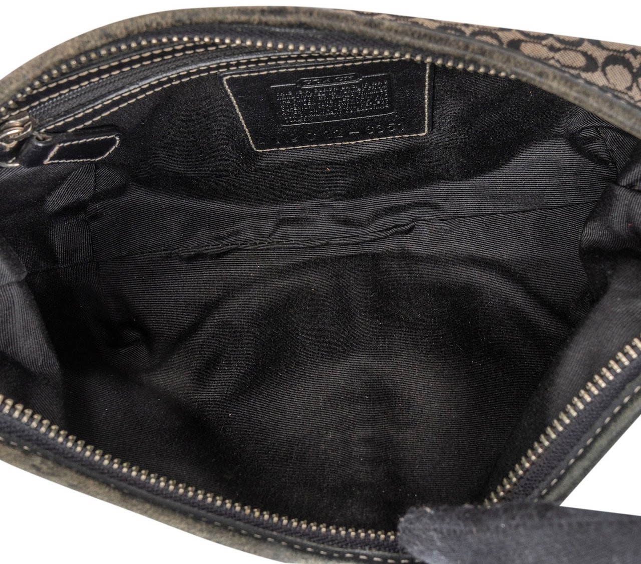 Coach Coach Mini Monogram Signature Small Pouch Shoulder Bag Zwart