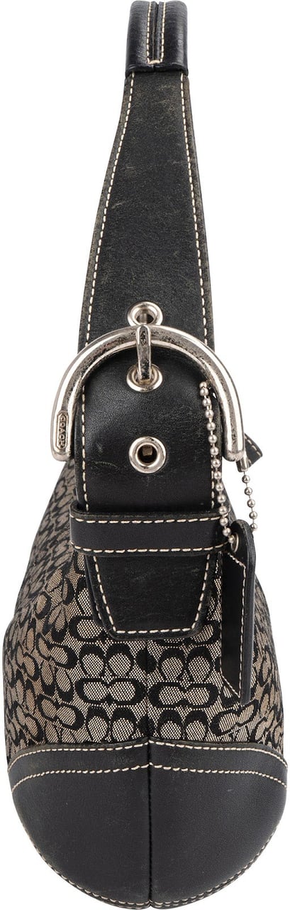 Coach Coach Mini Monogram Signature Small Pouch Shoulder Bag Zwart