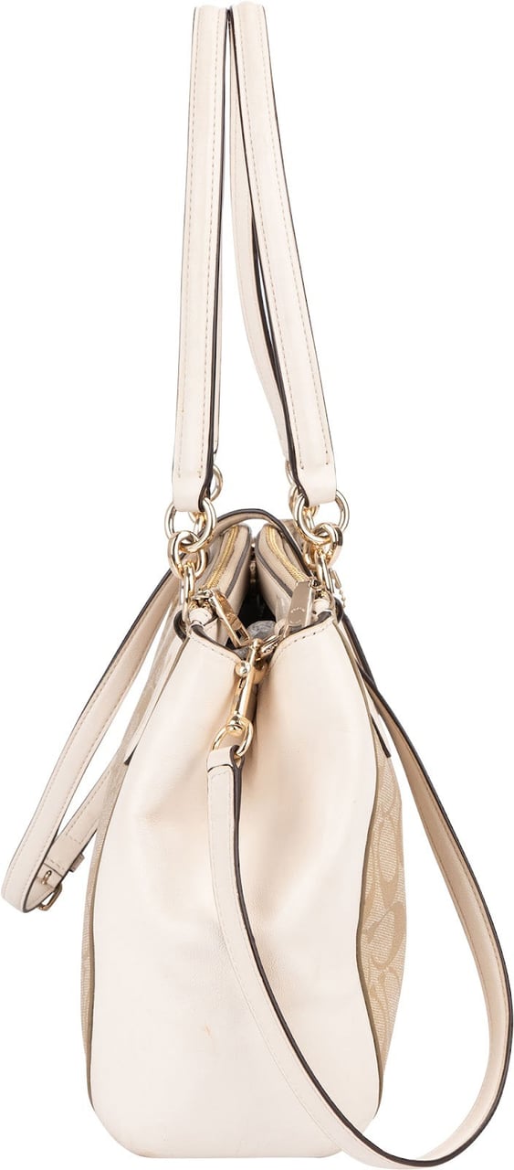 Coach Coach Monogram Signature Christie Carryall Satchel Shoulder Bag Beige