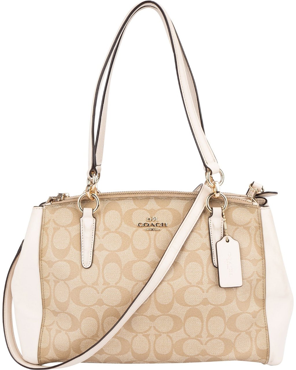 Coach Coach Monogram Signature Christie Carryall Satchel Shoulder Bag Beige