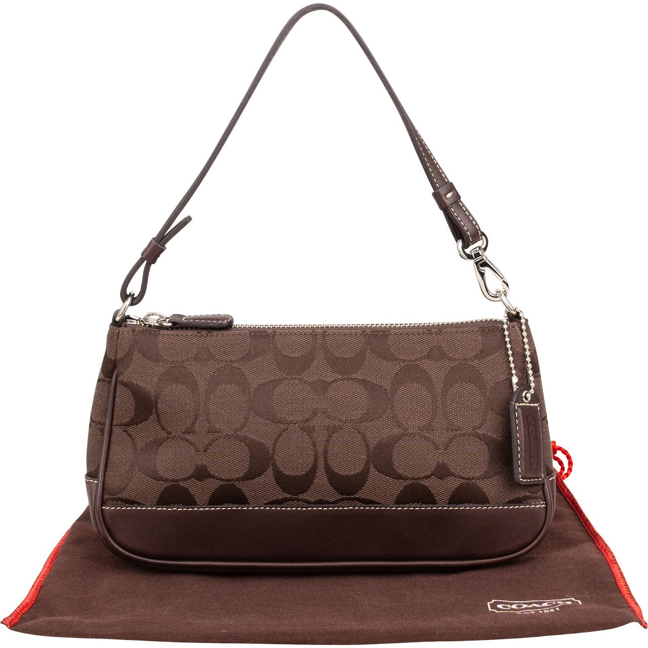 Coach Coach Monogram Signature Jacquard Demi Handbag Bruin