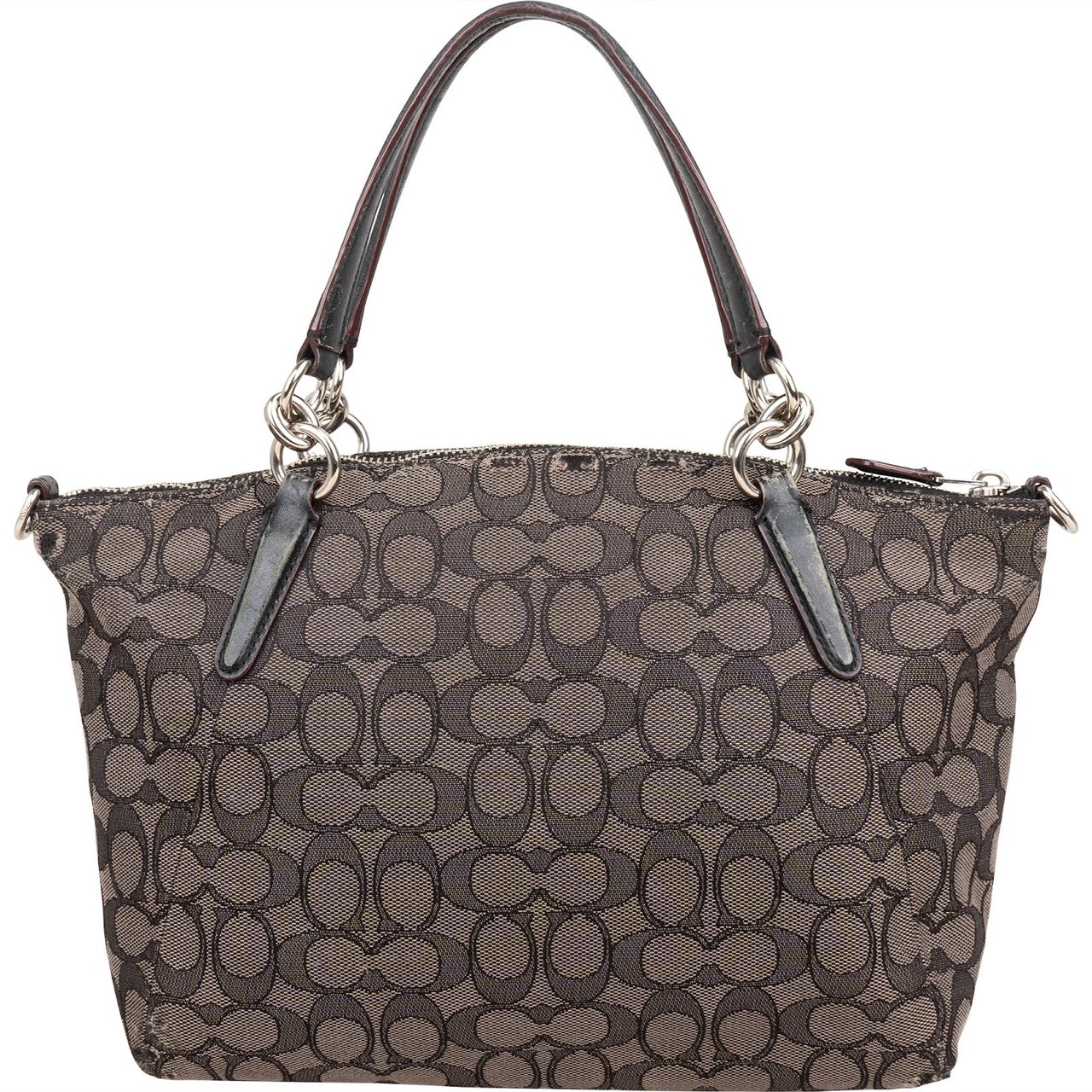 Coach Coach Monogram Signature Canvas Prairie Satchel Handbag Zwart