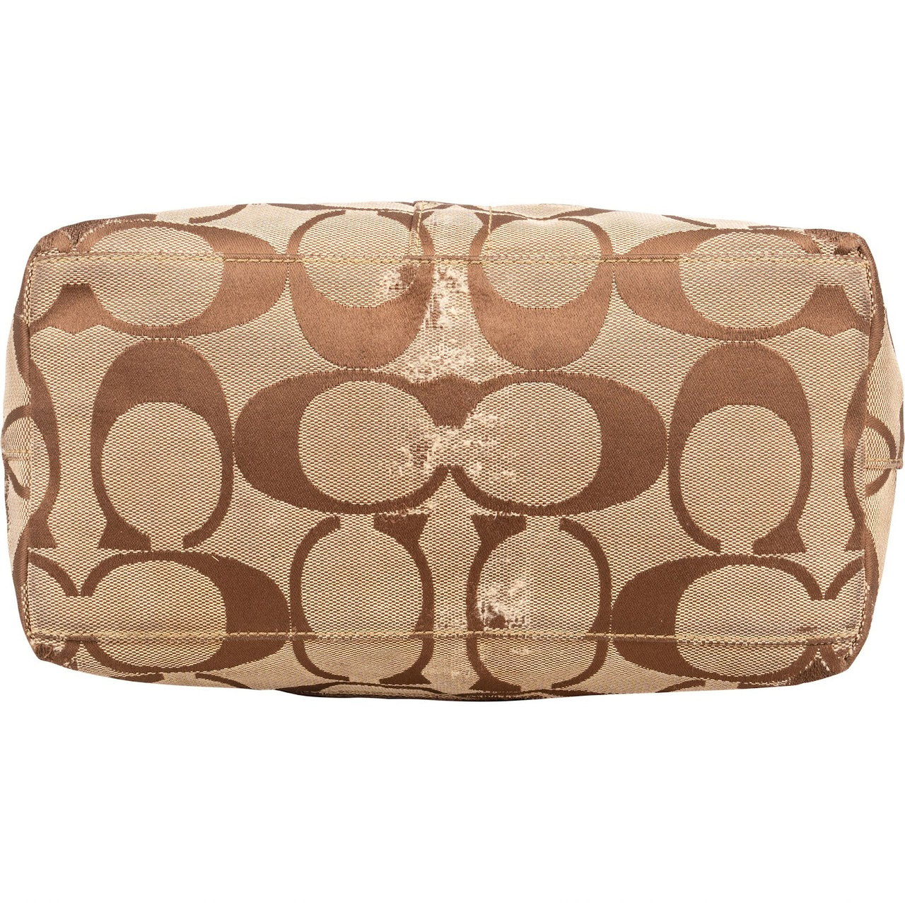 Coach Coach Monogram Signature Stripe Tote Shoulder Bag Bruin
