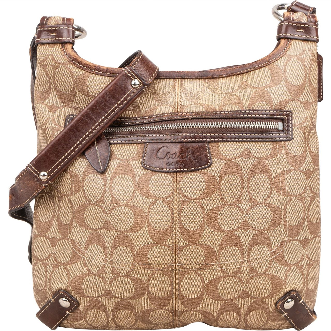 Coach Monogram Signature Canvas Duffle Crossbody Bag Bruin
