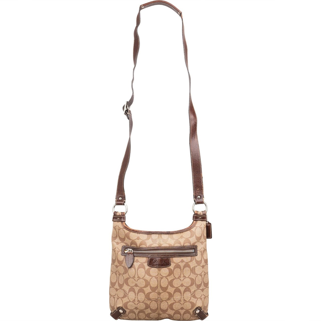 Coach Monogram Signature Canvas Duffle Crossbody Bag Bruin
