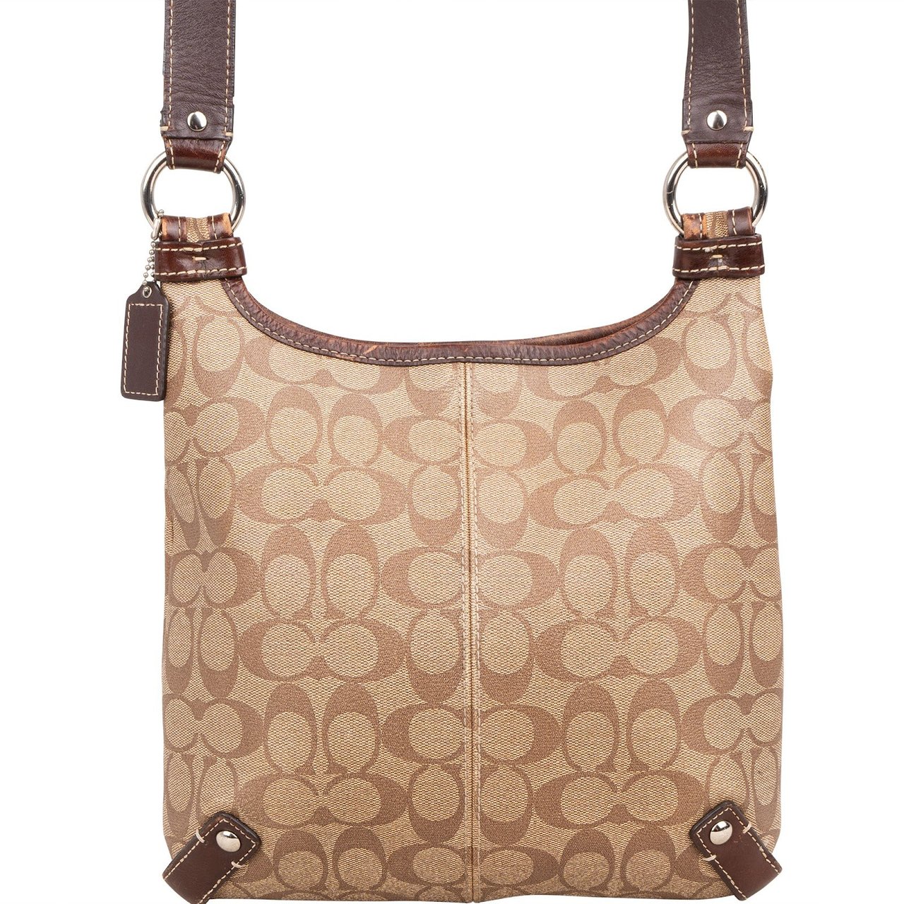 Coach Monogram Signature Canvas Duffle Crossbody Bag Bruin
