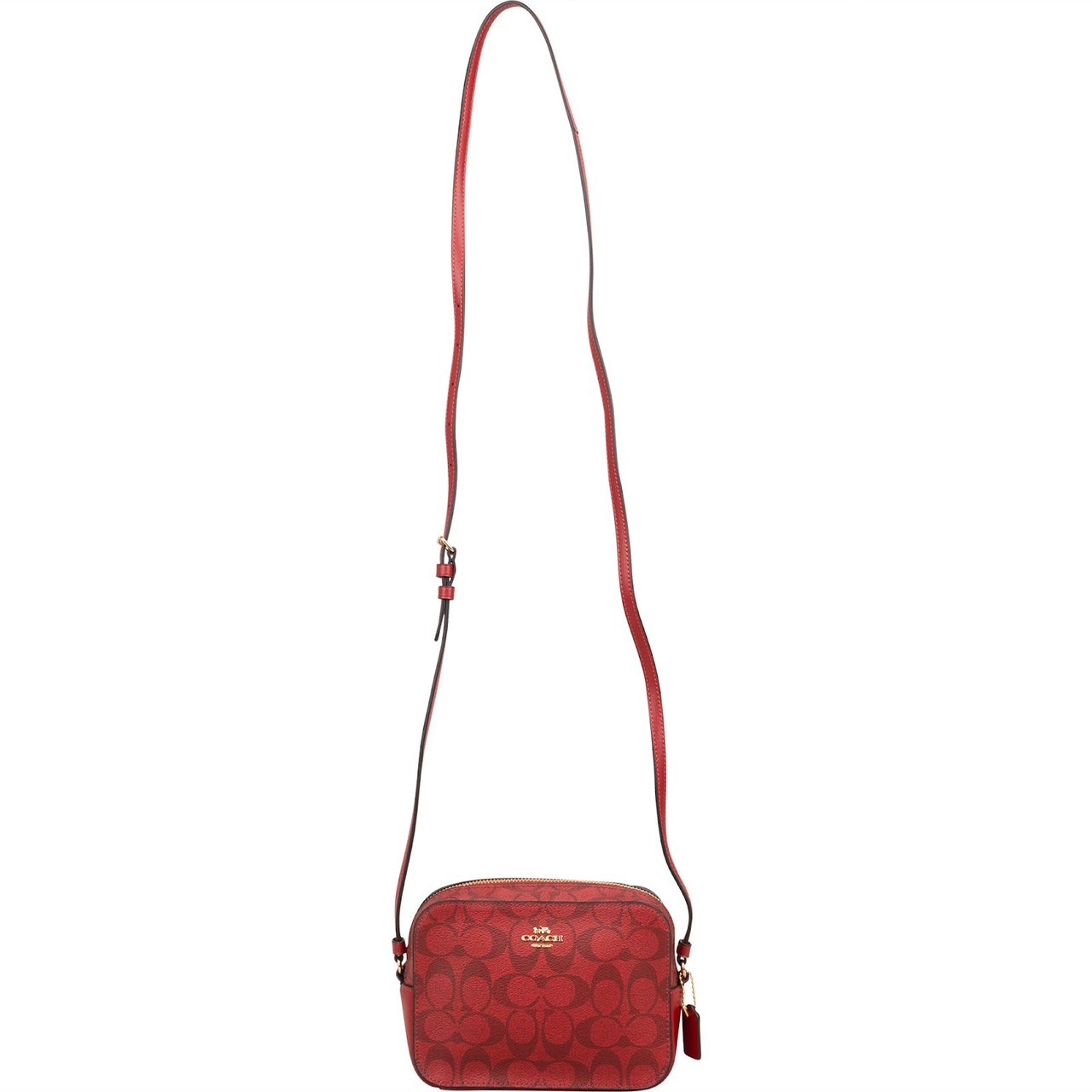 Coach Coach Monogram Signature Camera Crossbody Bag Rood